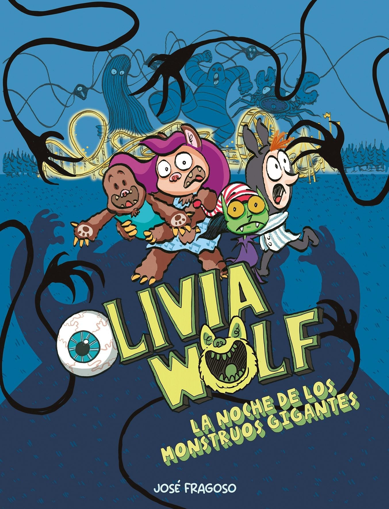 Book cover image for Olivia Wolf. La noche de los monstruos gigantes ISBN: 9788419253538
